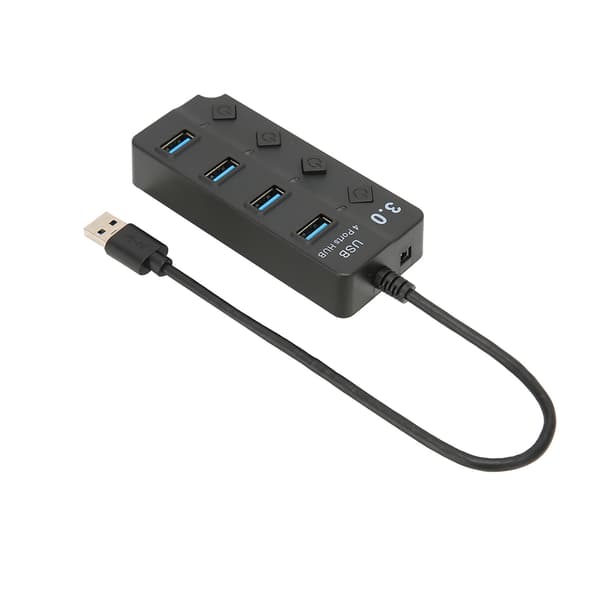 USB 3.0 HUB 4 porte USB3.0 Maksimal 5 Gbps stabil transmission Plug and Play tidsbesparende USB-splitter til Win OS X