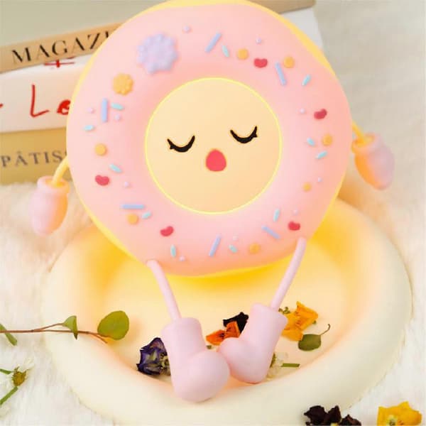 Donut Nattlampe USB Soverom Telefon Atmosfære Lampe LED Lys Klapplampe B B