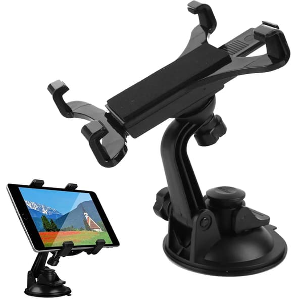Nettbrettholder for bil, roterbar og justerbar iPad-holder, dashbord- og vindusfest