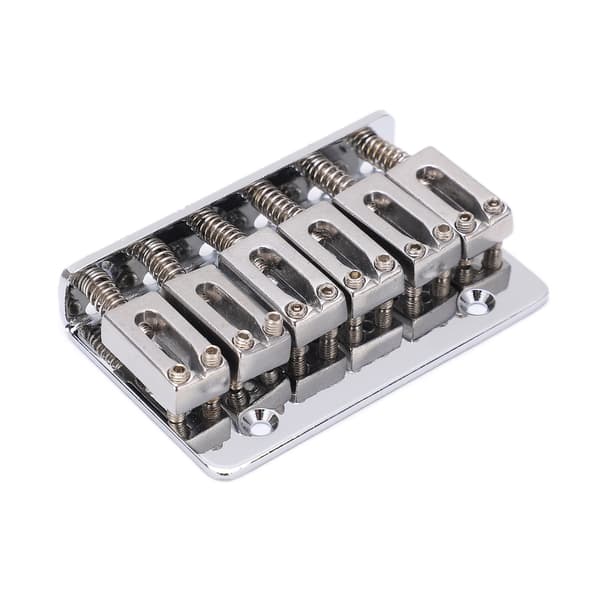 Guitar Bridge 6 Strings Top-Loading Design Adjustable Electric Instrument Replacement Parts Silver for M00877