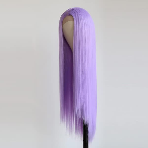 Lilla rett hår for kvinner - Cosplay-parykk med langt hår