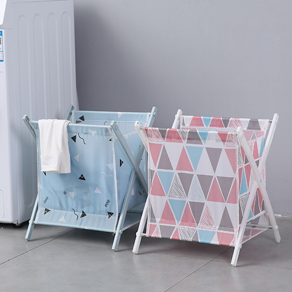 Foldable Portable Laundry Storage Basket Large Freestanding Clothes Hamper Storage for Home Checkered Checkered