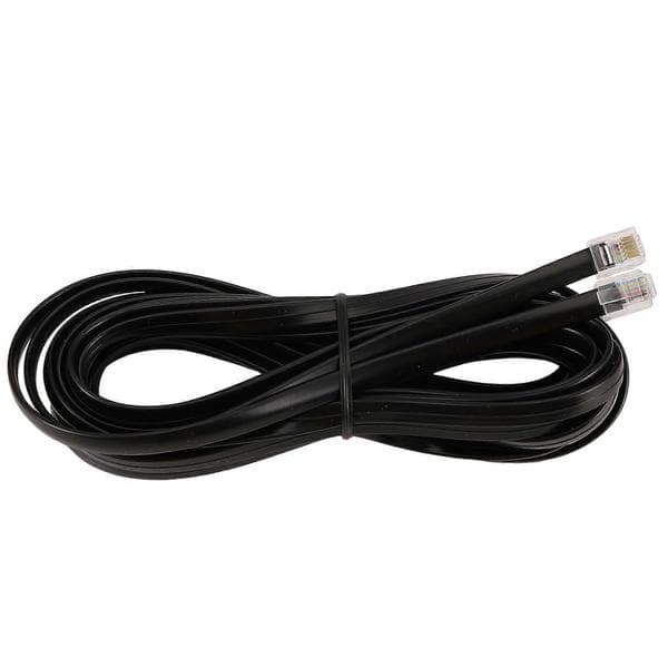 6P6C RJ11 Telefonforlænger Fax Modem Kabel 5M Længde Sort