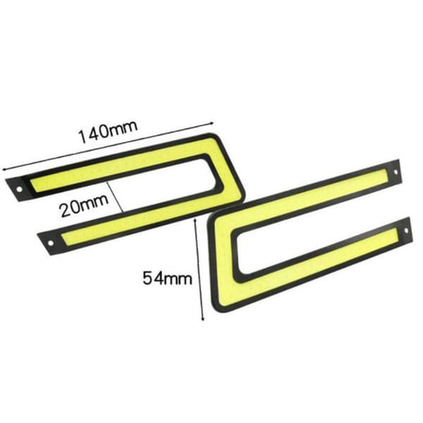 1 par hvite COB DRL LED-kjørelys for universell bil
