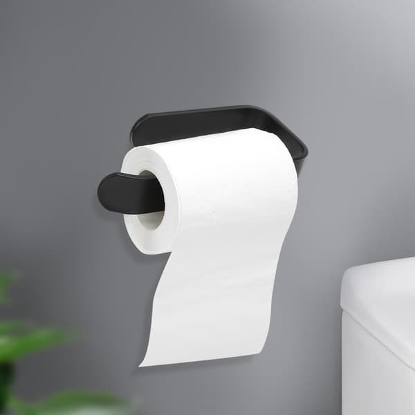 Wall Mounted Aluminum Toilet Paper Holder with Shelf for Bathroom Tissue