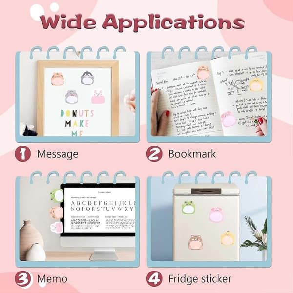640 Sheets Animal Sticky Notes Set for Kids Novelty Self-Stick Notes Fun Sticky Note Pads Mini Memo Pads (8 Styles)