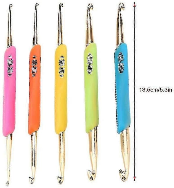 Crochet Hooks Set, Double-Ended Crochet Hooks Ergonomic Handle Knitting Needles Set