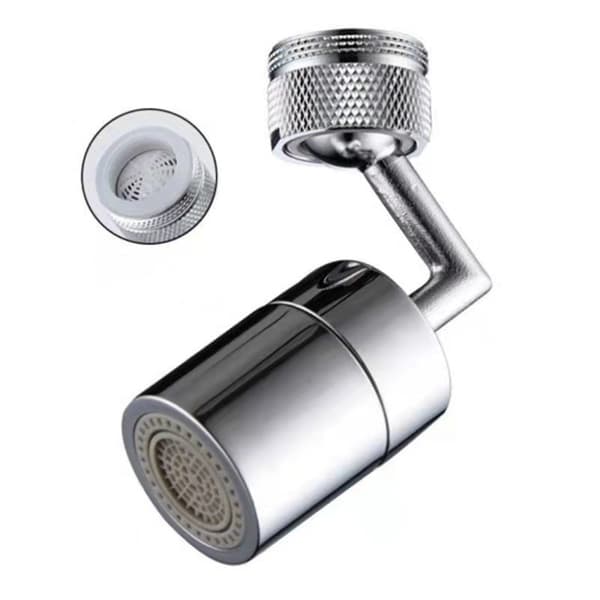 Roterande dubbelläges kranluftare med adapter, silver S