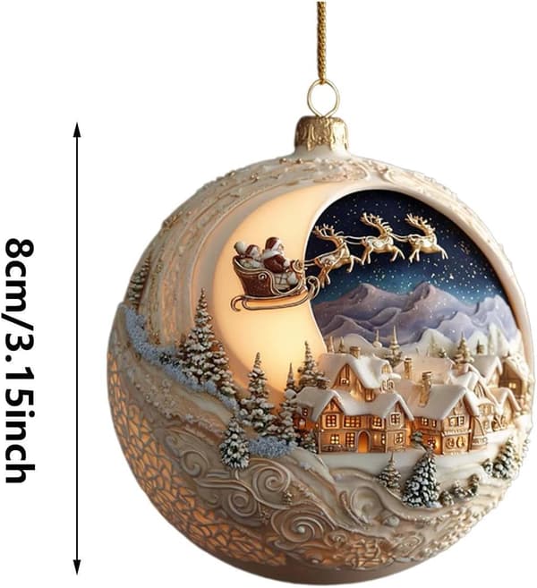 Julgransprydnader akryl 2D varg jultomte snöprydnad A - A