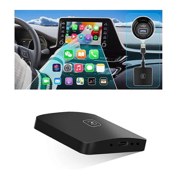 Bil Ai Box 2-in-1 Langaton Carplay Android Auto -sovitin Älykäs Bil Ai Box Langallinen CarPlay langattomaksi