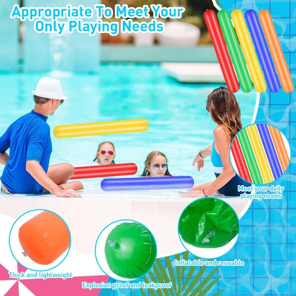 Glitterkonfetti 10-delt sæt til polterabender og poolfester, oppustelige baderinge og strandbolde, festligt design