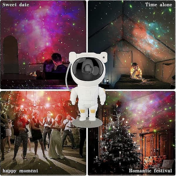 Astronautprojektor Stjerneprojektor Galakseprojektor, med Timer & Fjernkontroll