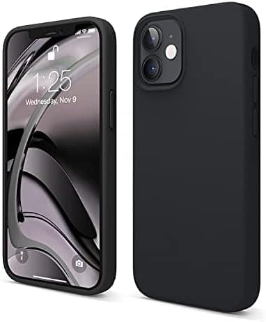 (Sort) elago Skal Silikonevæske Kompatibel med iPhone 12 Mini