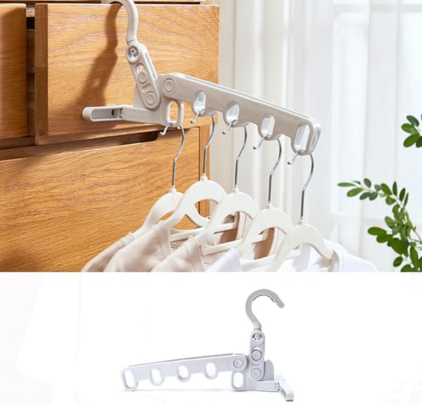 Multifunctional Five-Hole Clothes Hanger Travel Portable Drying Rack Foldable Clothes Holder Suitable for Apartments