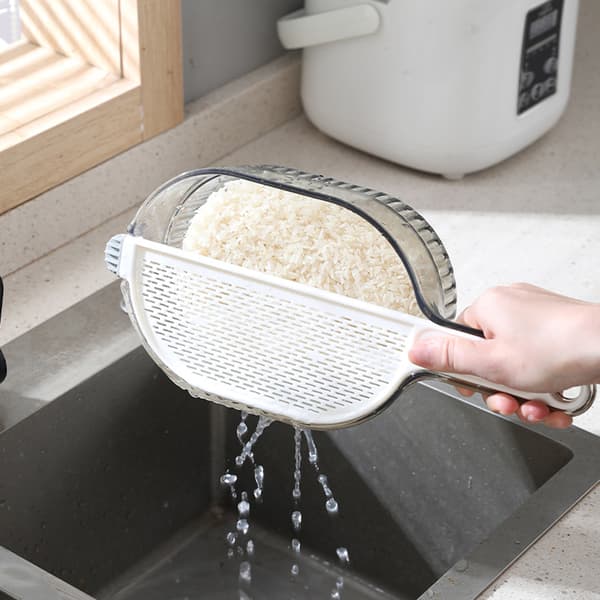 Multifunksjonell risavløpskurv Rask frukttvätt Dreneringskurv for frukttørking Grey