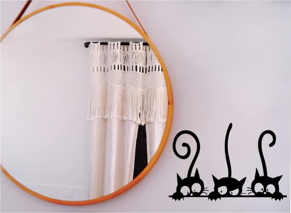 5 st väggdekal i PVC med kattmönster, citatkonst, 20x30 cm