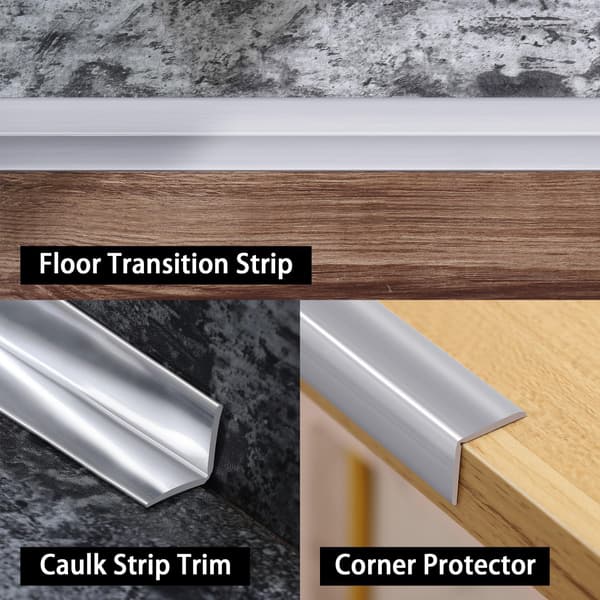 Shiny Silver Multifunctional Wall Trim, Corner Trim, and Sealing Strip for Table Edges, Door Frames, and Baseboards, 5m x 2cm