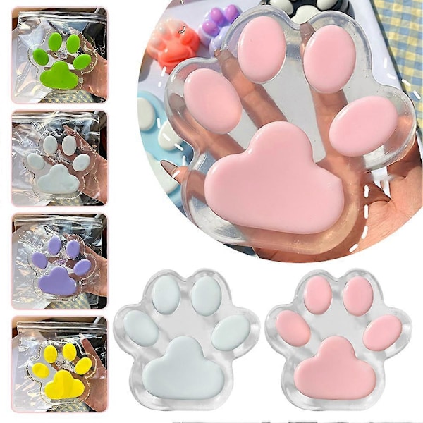 5-tums Stor Kattklo-Squishie, Kawaii FuFu Squishies, Klibbig Jelly Kattklo-Squeeze, Stressavlastande Squeeze-leksak för Barn & Vuxna Pink