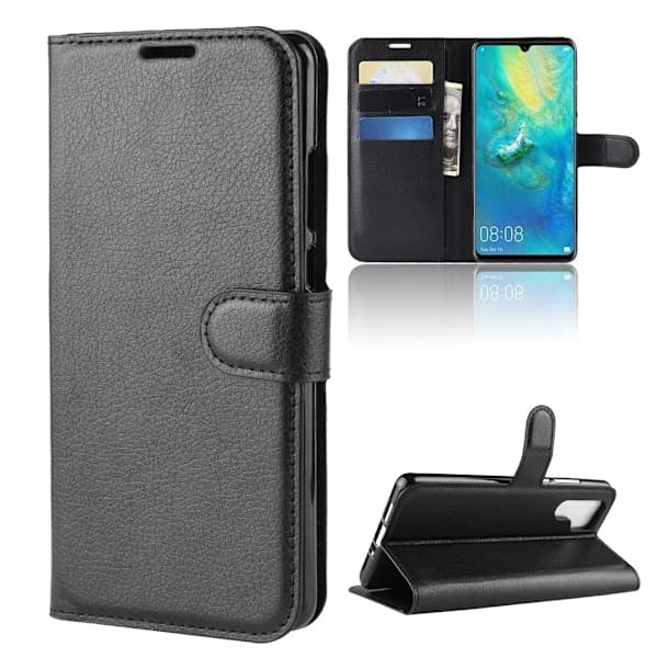 Huawei P30 Pro - Litchi Pung Etui - Sort Sort Sort