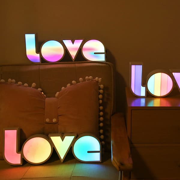 LOVE Ljuslåda, Upplyst Marquee Skylt C C