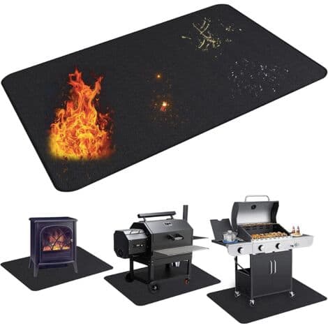 Fireproof Mat 122 x 76 cm - Reusable and Waterproof - High Temperature Resistant - For Fireplaces and Fire Pits - TOUR 122 X