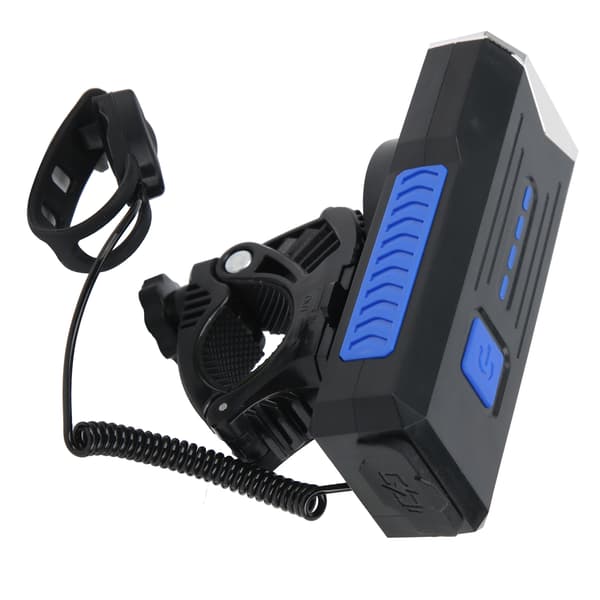 Bicycle Headlight USB Rechargeable Night Riding Waterproof Bike Front Light with Horn Blue