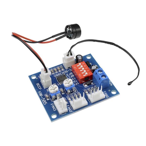 3 kpl DC12V 4-johtimiset PWM-nopeudensäädinmoduulit summerilla NTC 3950 -