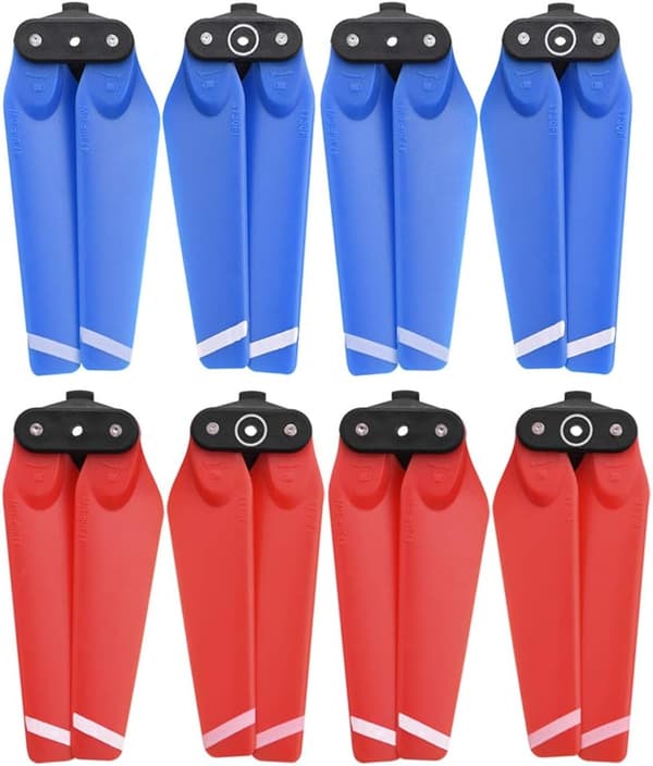 8 stk propeller for DJI Spark Drone, 4730F hurtigutløsende sammenleggbare bladpropeller for Spark, blå og rød