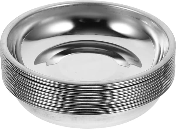 Forretter i rustfrit stål, genanvendelige, rust- og korrosionsbestandige, små runde serveringsfade til snacks og desserter, sølv 8 CM 8 CM