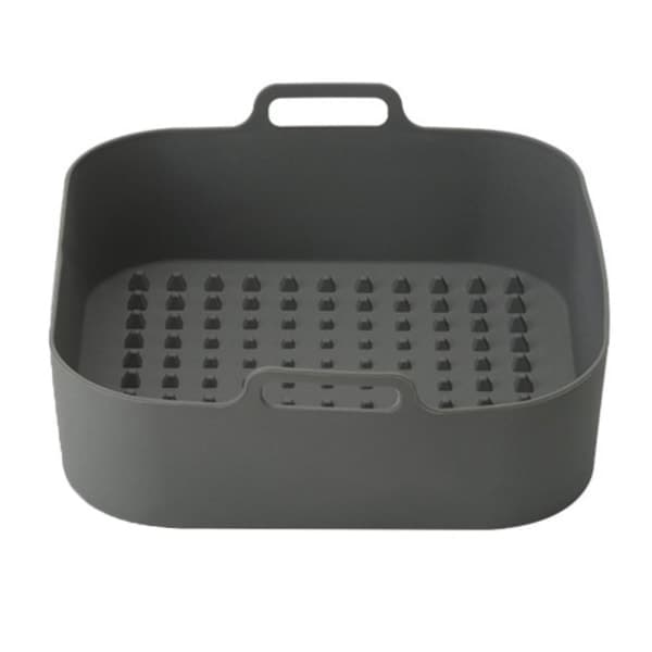 20 cm Kvadratisk Genanvendelig Silikon Airfryer Ovn Tilbehør Grå