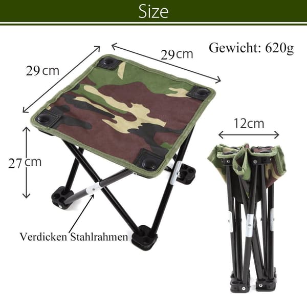 Ultralet sammenklappelig stol til camping/fiskeri/vandreture/picnic