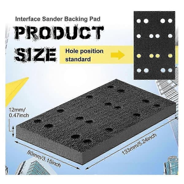 4 stk. bløde sorte skumslibepuder Interface Slibemaskine Støttepude kompatibel med Festool RS400 LS130 Slibemaskine [DB]
