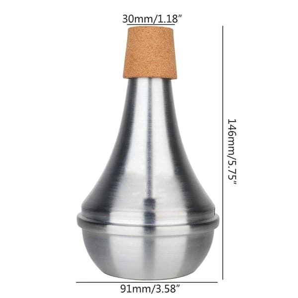 Trumpetdämpare i aluminiumlegering, störningsskydd, korkkantsskydd (80–90 % ljudreducering)