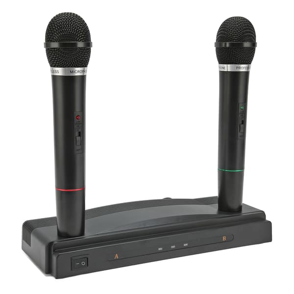 Trådlös handhållen mikrofon 2.4G 10m räckvidd Dubbel dynamisk mikrofon för karaoke, fest, konferens