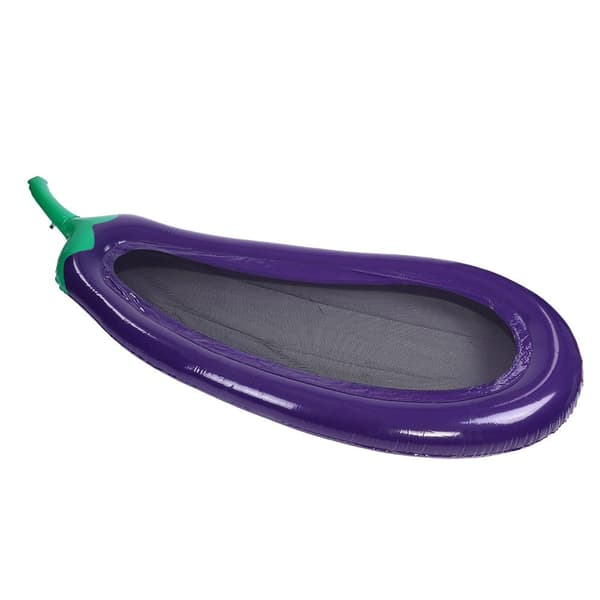 PVC Luftmadras i Aubergineform, Flydende Seng til Pool og Strand