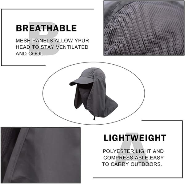 Avtakbar solhatt 3 i 1 hel ansiktshette Anti UV Full Protect