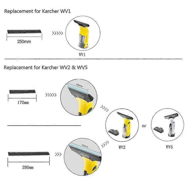 Erstatningsblad for vindusvasker 2 stk 250 mm skrape gummitilbehør Refill Repla