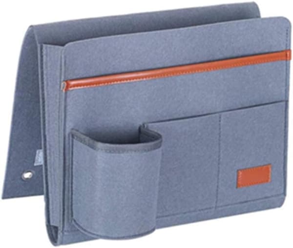 Felt Bedside Caddy, Bed Organizer Hanging Storage Bag, for Bottle, Magazines, Remote Control, Phone, Tablets and Books