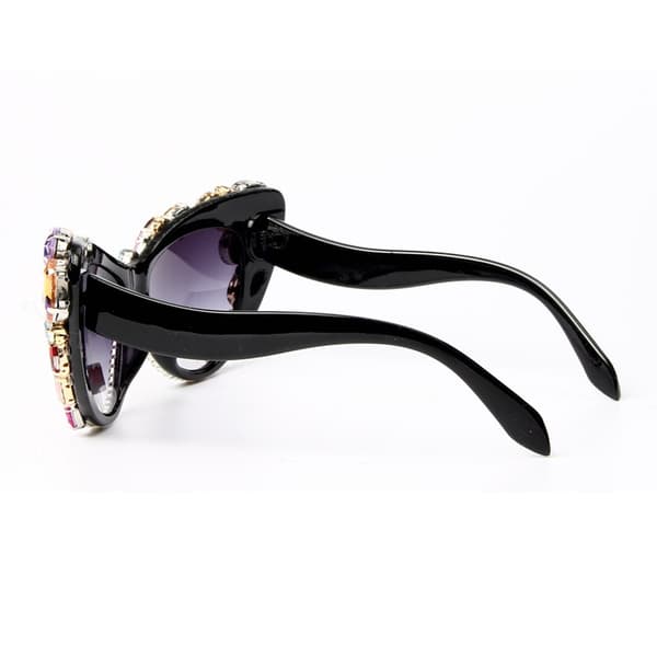 Glimmende krystal katteøje solbriller UV-resistente rhinestone solbriller