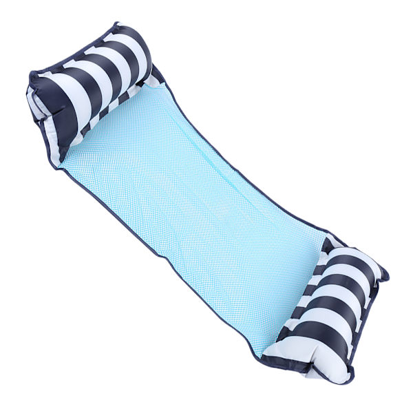 Foldable Dual Function Floating Bed Water Deck Chair Sofa Hammock Mesh Pool Accessory Light Blue
