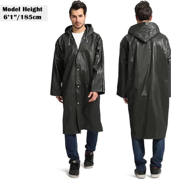 Raincoat - Eva Poncho with hood - 1 pc - Long model - Hat with drawstring - Unisex - Waterproof - Lightweight - Bicycle poncho - Rain poncho ...