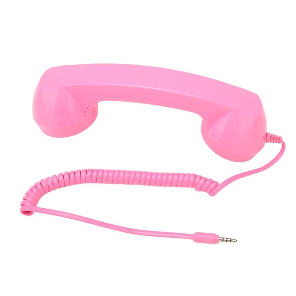 Retro Telephone Handset Multifunctional Radiation-Proof Handheld Mobile Phone Receiver for Mobile Phones Computers Pink Pink