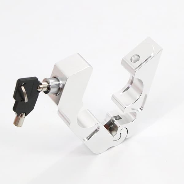 Grip Lock, Motorcykelstyrets greppssäkerhetslås och nyckel (Silver)