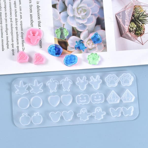 Mini silikone øreringeform DIY krystal epoxyharpiksform til øreringe smykkefremstilling hængende ornament