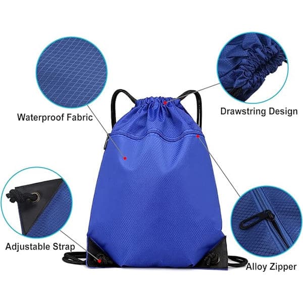 Drawstring Gym Bag - Large Capacity 50*40cm Drawstring Backpack - Swimming Sports Bag - 600D Thickened - Waterproof and Scratch-Resistant