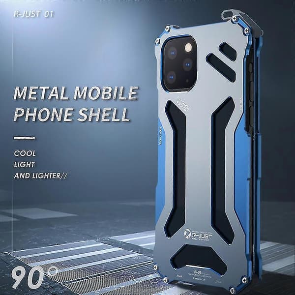 Luxury R-just Aluminum Metal Case Compatible With Iphone 14 Pro Max/14 Pro/14, Shockproof Slim Hard Back Cover