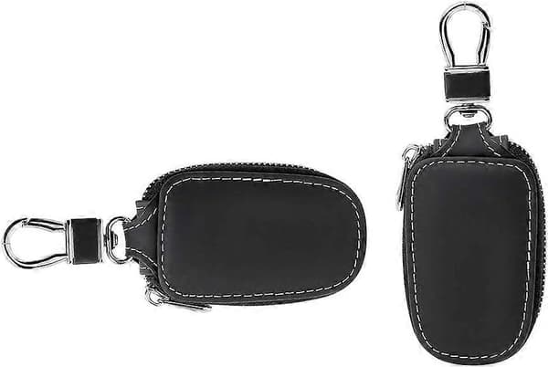 Genuine Leather Car Key Case, Car Remote Key Case Genuine Leather Pouch for Men Zipper Car Key Case