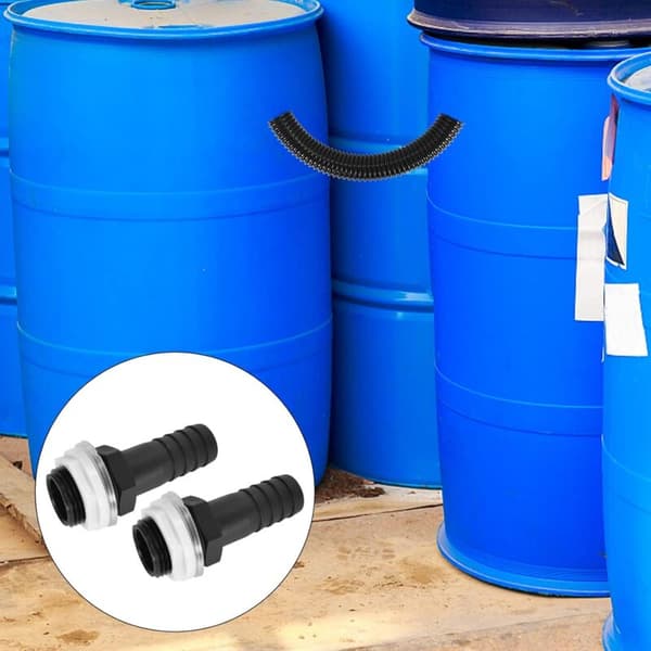 Regnvannstilkoblingssett inkludert 25 mm tilkoblingsrør og 2 rør-endestykker med låsemutter for nedløpsrør, regnvannsoppsamler 50 cm 50 cm