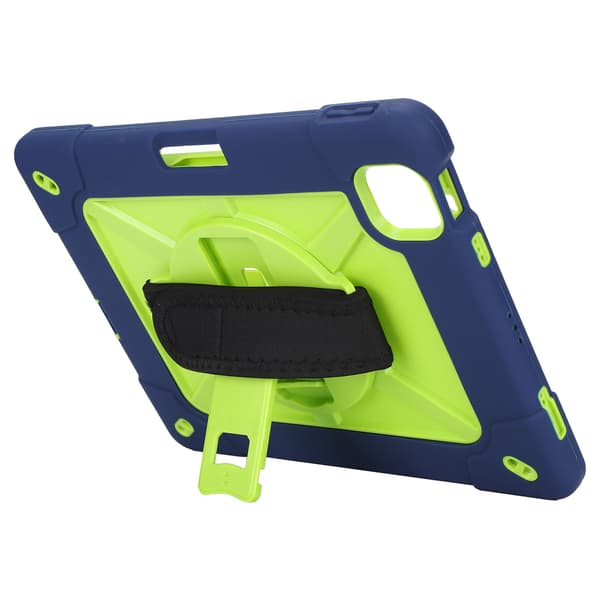 360 Degree Rotating Stand Tablet Protective Case Hand Shoulder Strap for Ipad Air4 10.9 Dark Blue