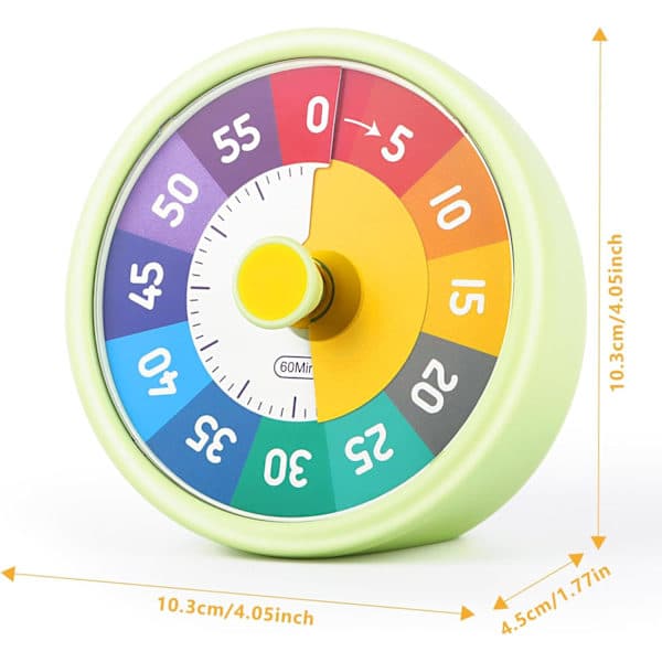 Visuel Timer til Børn, 60 Minutters Nedtællingstimer til Børn og Voksne, til Køkken, Skole